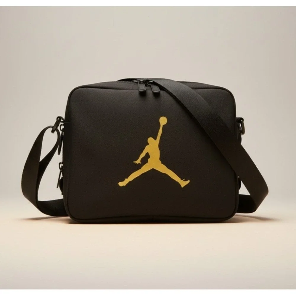 Nike Jordan Shoe Box Bag Black Gold Ventilated Lightweight Travel Carry On Case